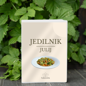 Poletni jedilnik – julij, naslovnica z logotipom in solato