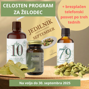 Celosten program za želodec – probiotiki in terapevtska olja